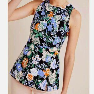 Maeve by Anthropologie Brenner Floral Peplum Sleeveless Tank Top NWOT - Size XS